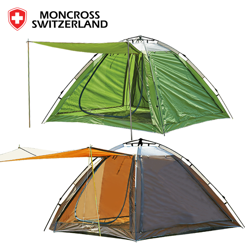 [몽크로스] 자동 텐트 5~6인용 색상 : 브라운, 그린